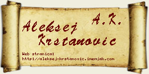 Aleksej Krstanović vizit kartica